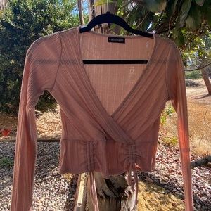 Long sleeve V-neck top